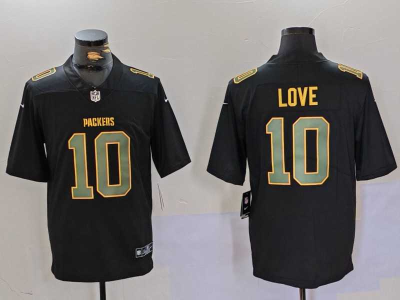 Mens Green Bay Packers #10 Jordan Love Black Fashion Vapor Limited Stitched Jersey